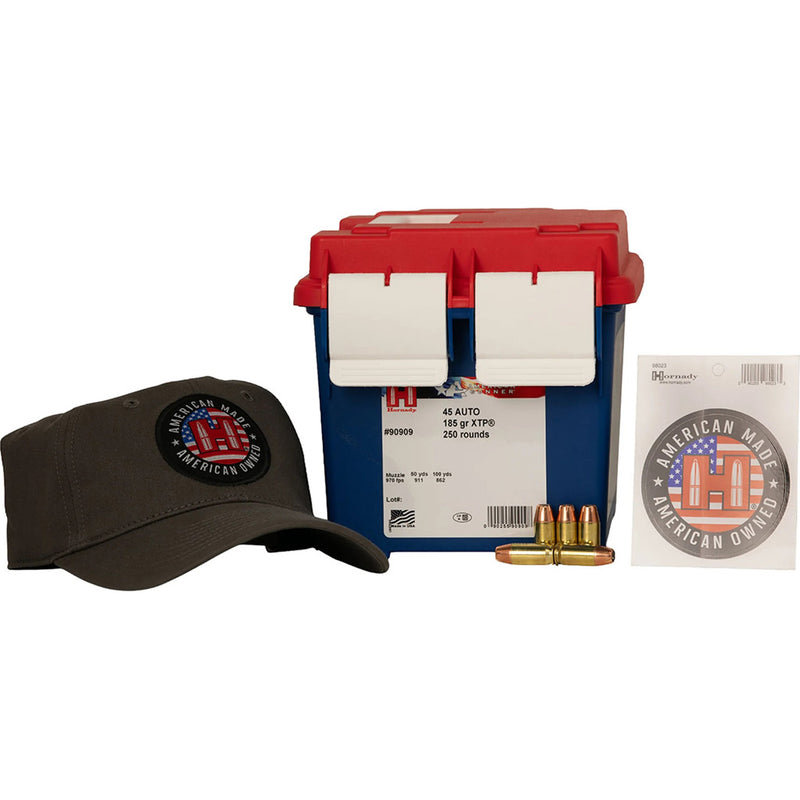 Hornady 250th American Gunner Pistol Ammo 45 ACP 185 gr. XTP 250 rd.