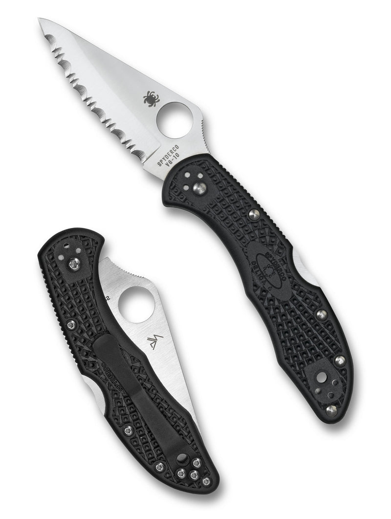 Spyderco Delica 4 Lightweight Black FRN VG-10 Spyder Edge (C11SBK)