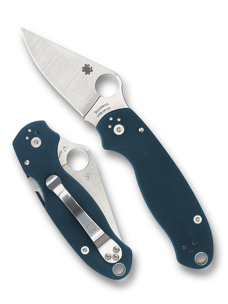 Spyderco Para 3 Cobalt Blue G-10 CPM-SPY27 Plain Edge (C223GPCBL)