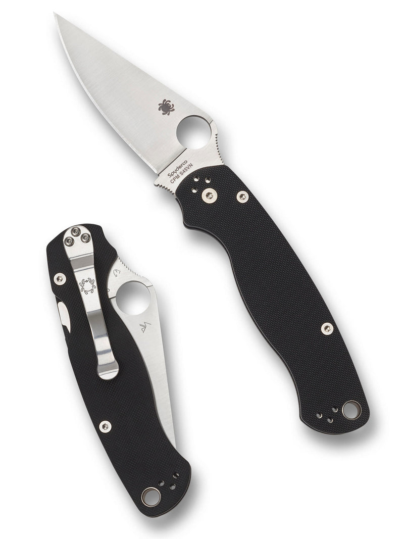 Spyderco Para Military 2 Black G-10 CPM-S45VN Plain Edge (C81GP2)